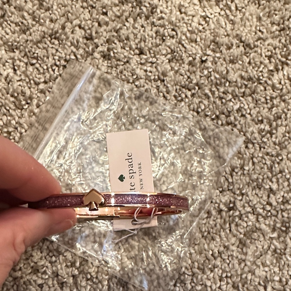 Kate Spade Pink and Rose Gold Heart Bangle